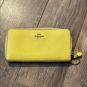 Coach Vibrant Yellow Leather Wallet